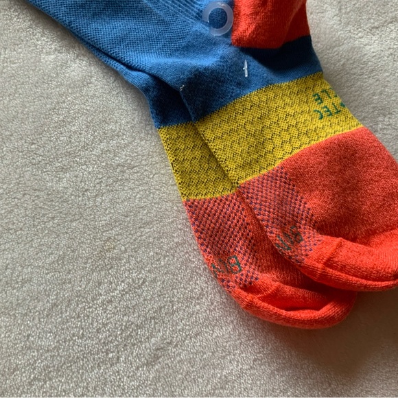 BOMBAS Cycling Calf  kid’s Socks In Wave / Amber - Picture 2 of 5